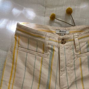 Madewell Wideleg Cream Striped Pants!